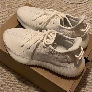 Authentic Triple White Yeezy Sneakers